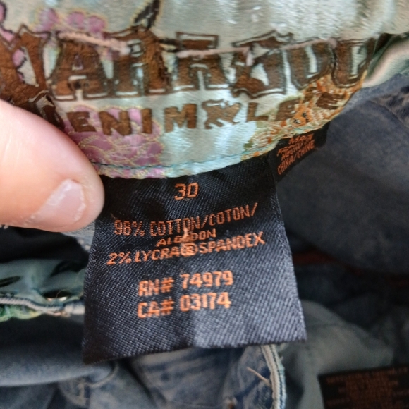 PARASUCO 2000 Y2K Women Jeans Size 30 Unique Original Model Laces Patchwork - Picture 8 of 11